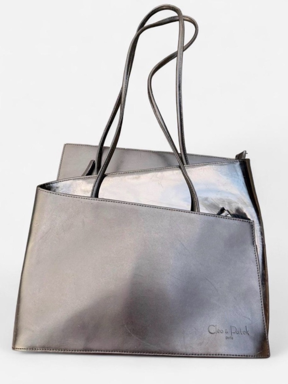 Black Leather Cleo & Patek Black Shoulder Bag